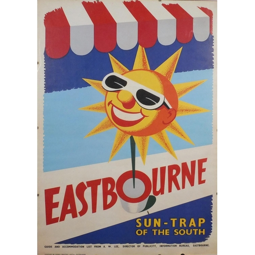 509 - Eastbourne Suntrap of the South, travel poster designed by Sussex Printers Limited Eastbourne, 60cm ... 