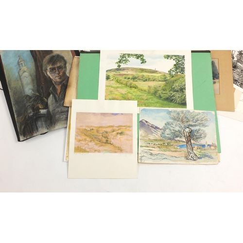 978A - Folio's of works including watercolours, oil paintings, prints and engravings
