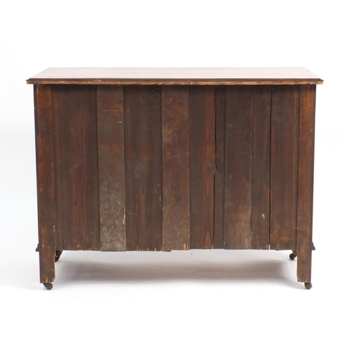 13 - Edwardian walnut four drawer chest, 79cm H x 105cm W x 45cm D