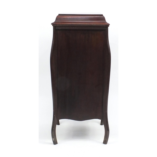 43 - Edwardian inlaid mahogany Fullotone gramophone cabinet