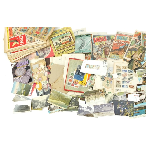 967 - Ephemera including Edwardian and later postcards, stamps and picture post magazines