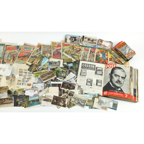 967 - Ephemera including Edwardian and later postcards, stamps and picture post magazines