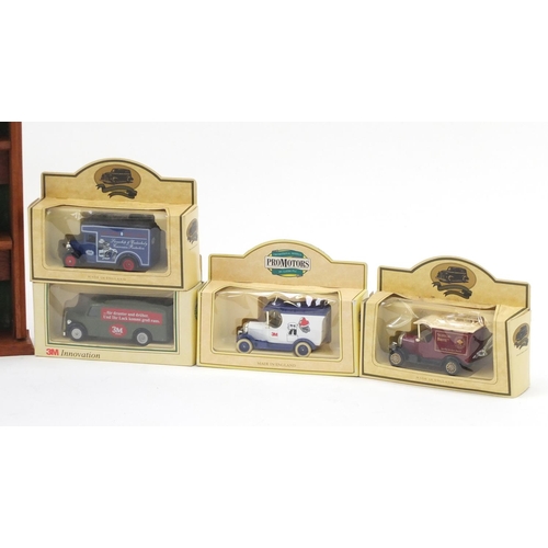 840 - 3M advertising die cast vehicles with boxes and display shelf