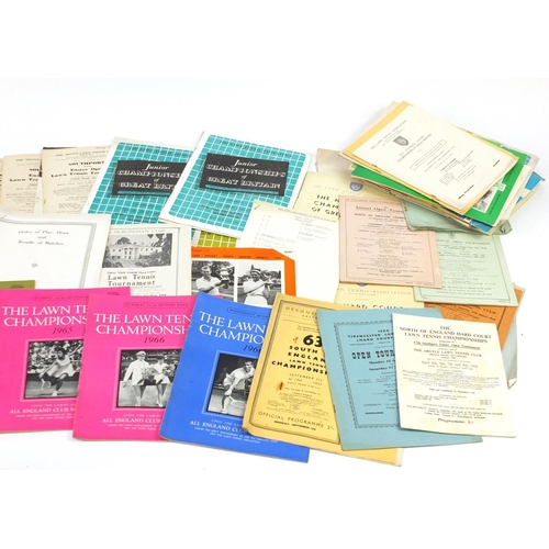 866 - Large selection of vintage black and white family photographs and tennis programmes