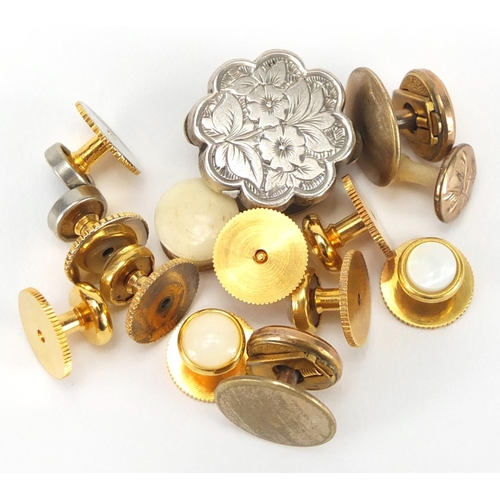 2407A - Group of vintage studs, mostly gold plated