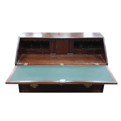 8 - *Description amended 03-04-19* Georgian Mahogany bureau fitted with a fall and fitted interior above... 