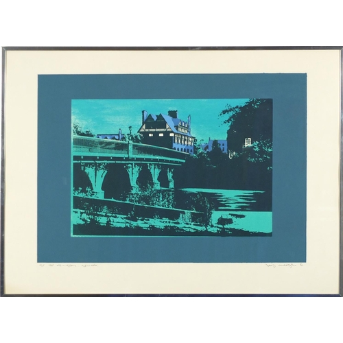 1416 - David Marsden '81 - The Ossington, Newark, pencil signed artist proof screen print, framed, 74.5cm x... 