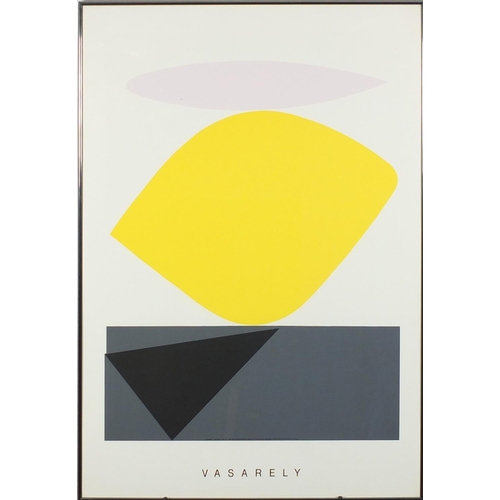 1398 - Victor Vasarely - Sauzon, screen print, printed in Italy by Acte III, Artrepublic label verso, frame... 