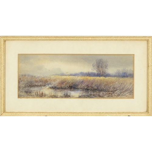 1269 - Claude Rowbothom 1908 - The Swan Pool, Falmouth, watercolour, inscribed verso, mounted and framed, 2... 