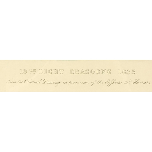 1427 - Thirteen light dragoons 1835 and XIV Kings light dragoons, two Military interest aquatints, one engr... 