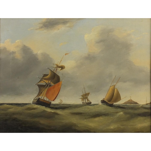 1204 - Henry Birchall - Shipping in Swansea Bay, 19th century maritime oil on canvas, label verso, mounted ... 