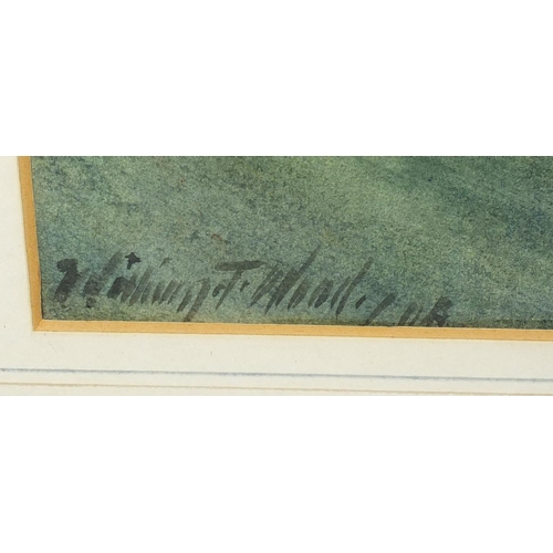 1167 - William Thomas Wood - Moonlit Del, signed watercolour, label verso, mounted and framed, 51cm x 34.5c... 