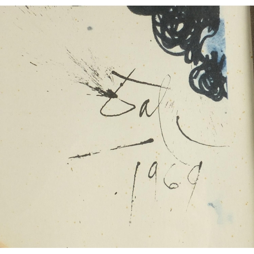 1401 - Salvador Dali - Surreal female, limited edition pencil numbered lithograph in colour, 189/250, mount... 