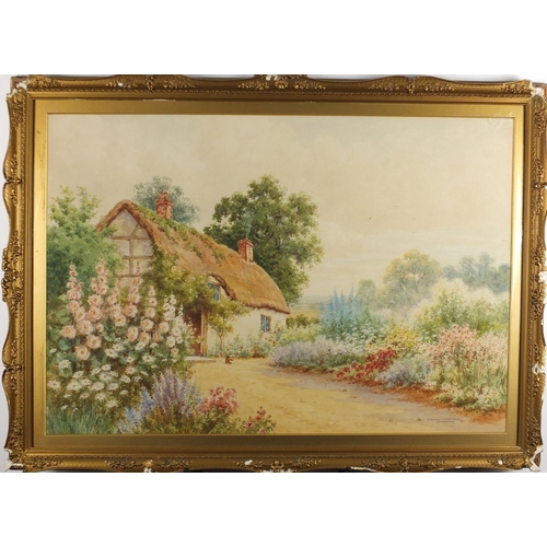 1386 - Sydney P Winder - Country cottage, watercolour, mounted and framed, 74cm x 50.5cm