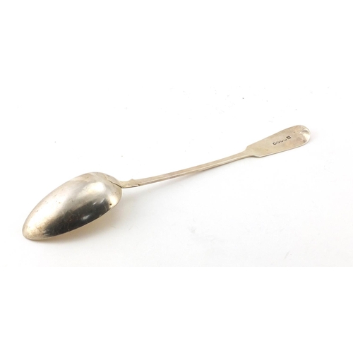 897 - Victorian silver basting spoon, by Josiah Williams & Co Exeter 1862, 32cm in length, approximate wei... 