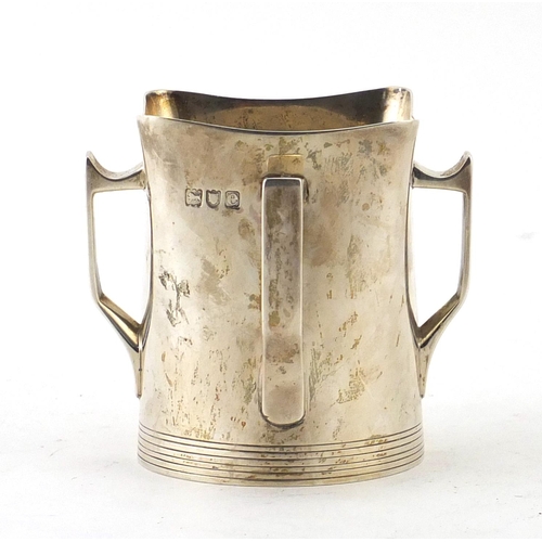 835 - Arts & Crafts silver four handled loving cup, by Goldsmiths & Silversmiths Company, London 1900, 8cm... 