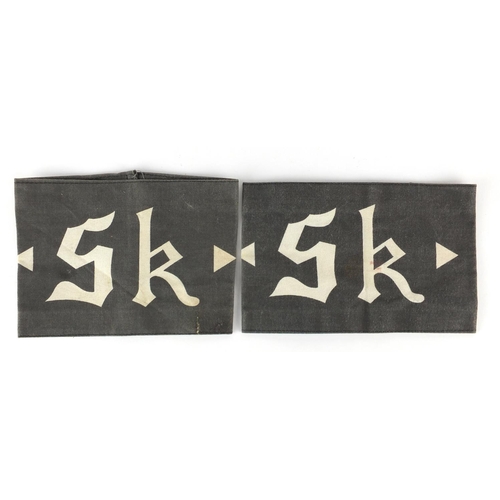 357 - Two German Military interest SK armbands