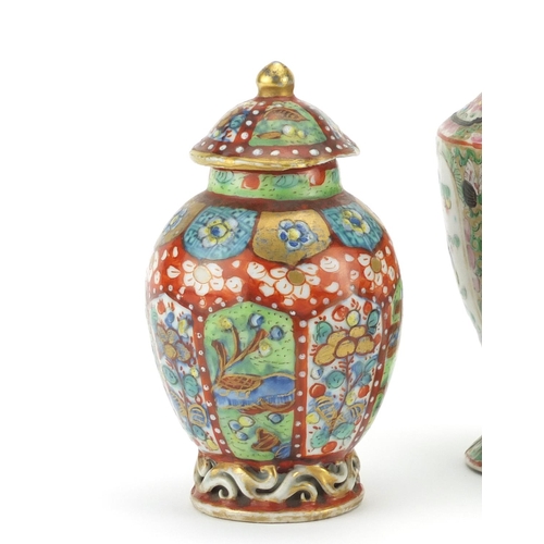 429 - Three Chinese porcelain vases including two Cantonese examples hand panted with figures, the largest... 