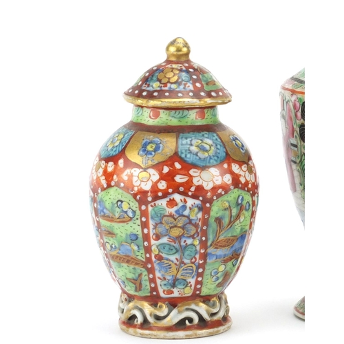 429 - Three Chinese porcelain vases including two Cantonese examples hand panted with figures, the largest... 