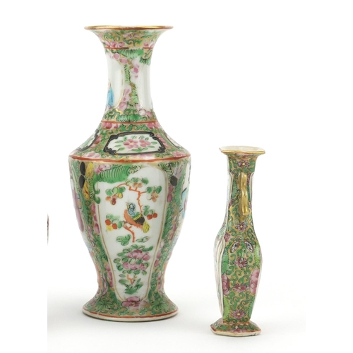 429 - Three Chinese porcelain vases including two Cantonese examples hand panted with figures, the largest... 