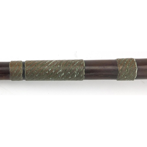 661 - Zulu hardwood knobkerrie with wire bound handle, 43.5cm in length