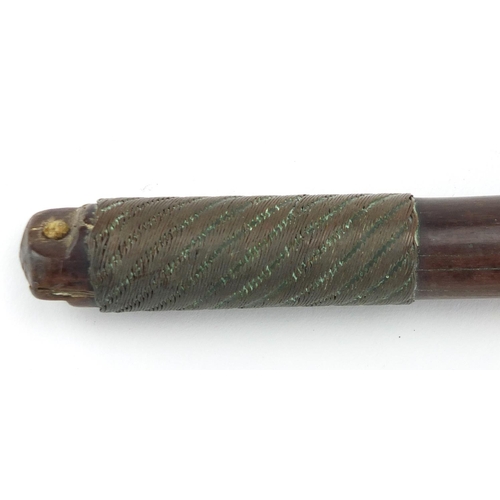 661 - Zulu hardwood knobkerrie with wire bound handle, 43.5cm in length