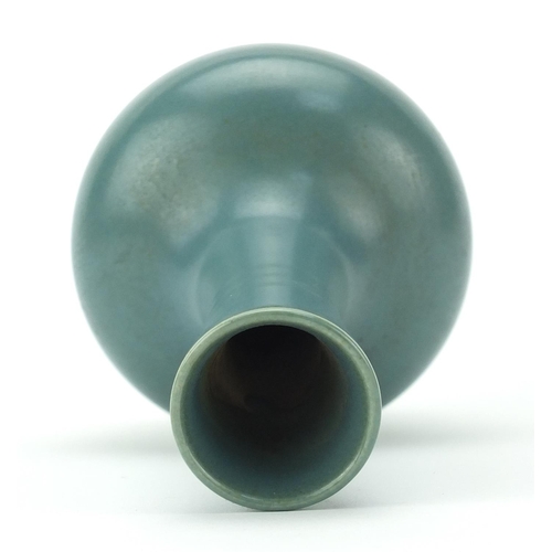 481 - Chinese porcelain turquoise glazed vase, six figure character marks to base, 18.5cm high