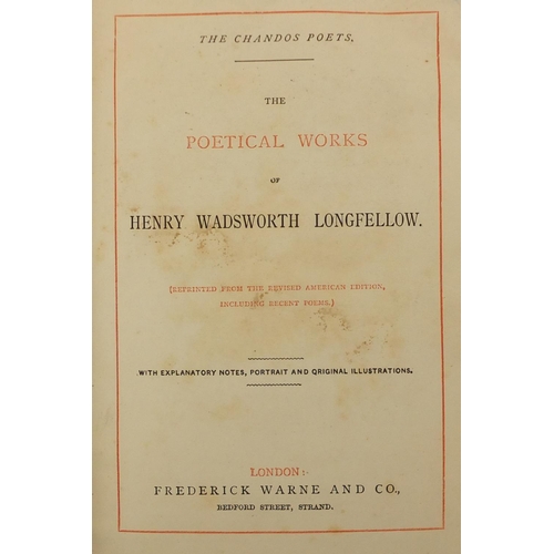 257 - The Poetical Works of Henry Wadsworth Longfellow hardback book, inscribed in ink to the frontis page... 