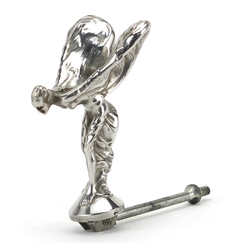 124 - Vintage Rolls Royce chrome Spirit of Ecstasy car mascot, stamped Rolls Royce Motors Limited, overall... 
