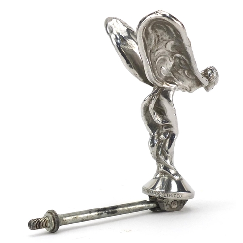 124 - Vintage Rolls Royce chrome Spirit of Ecstasy car mascot, stamped Rolls Royce Motors Limited, overall... 