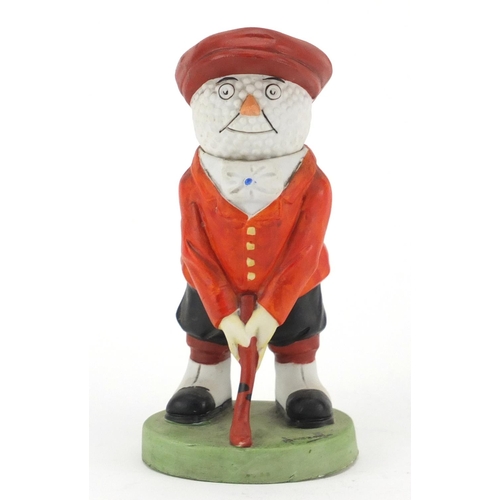 757 - Early 20th century bisque golfer with articulated head, designed by John Hassall, registered design ... 