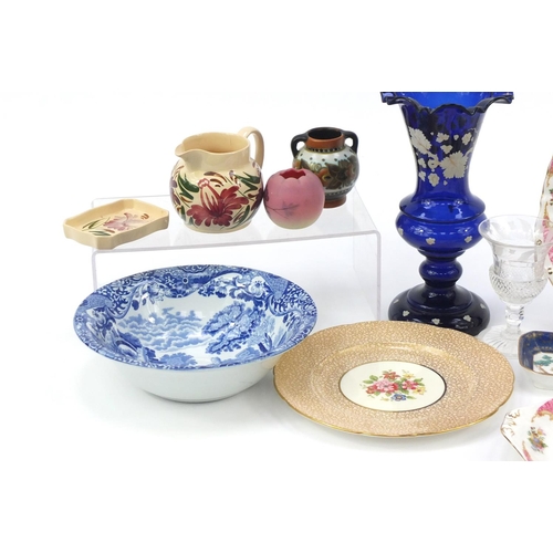 779 - China and glassware including a Gouda twin handled vase, Royal Albert plate, pair of T. Goode & Co d... 