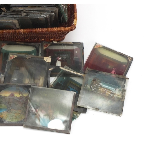 861 - Collection of coloured magic lantern slides