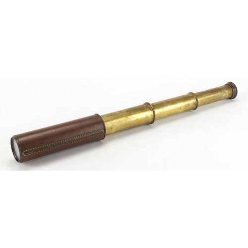 907 - Britannic brass three drawer telescope