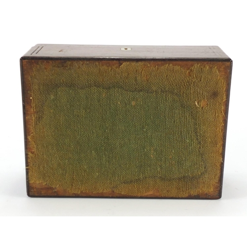 260 - Victorian rosewood work box with mother of pearl inlay, 28cm wide
