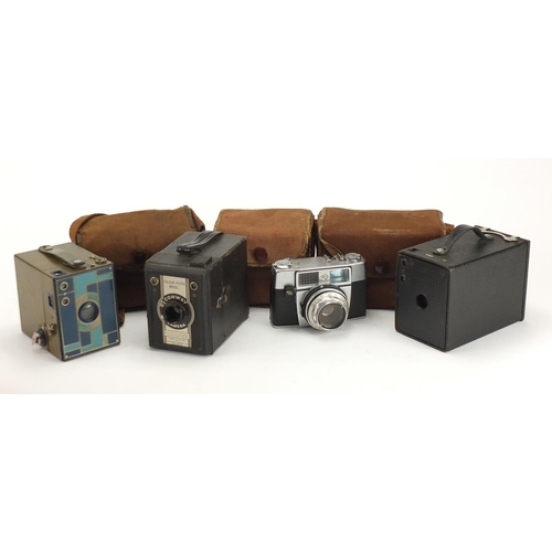 259 - Four vintage cameras including Kodak Beau Brownie and Conway