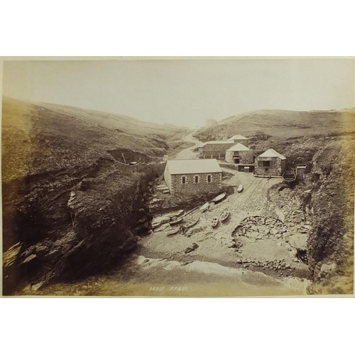 298 - 19th century Albumen prints and black and white prints, arranged in a leather album including castle... 