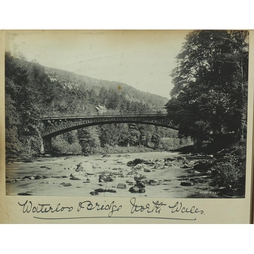 298 - 19th century Albumen prints and black and white prints, arranged in a leather album including castle... 