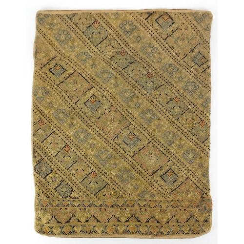 632 - Islamic textile depicting floral motifs, 47cm x 38cm