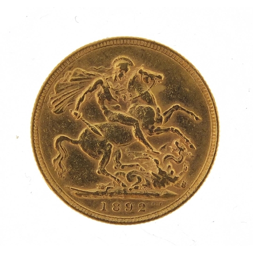 213 - Queen Victoria 1892 gold sovereign