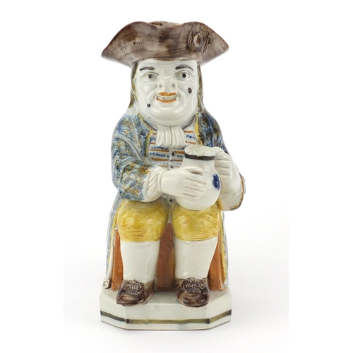 676 - 18th century Ralph Wood type pearlware Toby jug, 24.5cm high