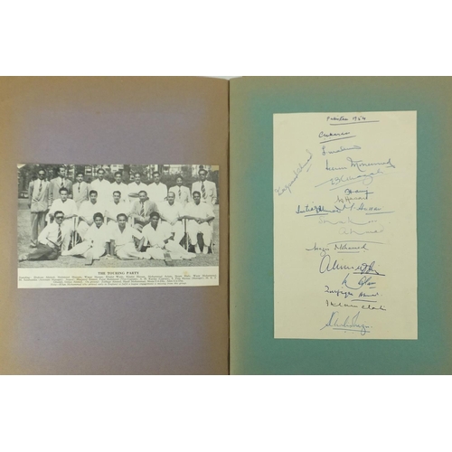 289 - 1950's and later autographs arranged in an album including India cricket team in England 1952, Pakis... 