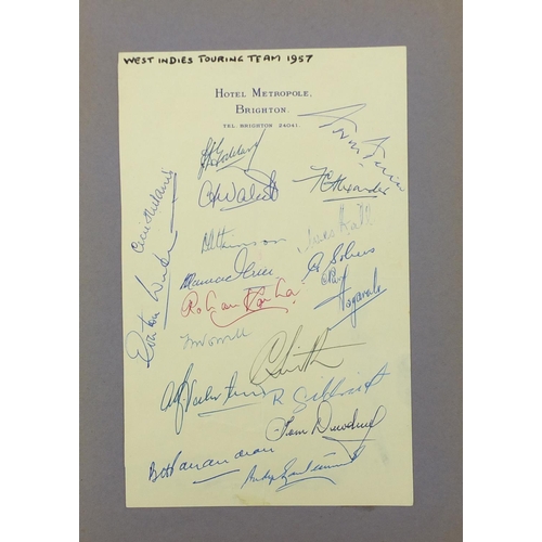 289 - 1950's and later autographs arranged in an album including India cricket team in England 1952, Pakis... 