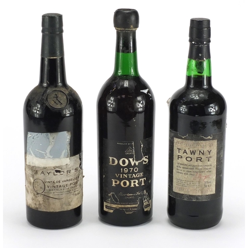 2395 - Three bottles of port including two vintage Dow's 1970 and Taylor's 1982