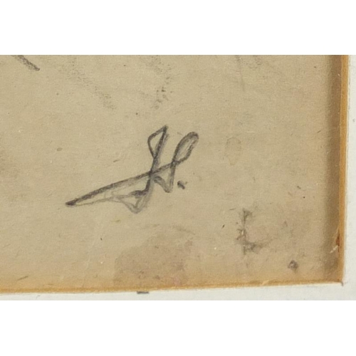 1189 - Manner of John Singer Sargent - Nude female, pencil sketch on paper with monogram JS, stamped London... 