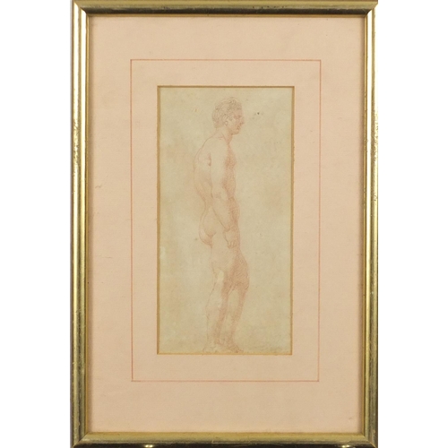 1267 - Edward Francis Burney -  Nude males studies, four early 19th century Sanguine chalk drawings, each i... 