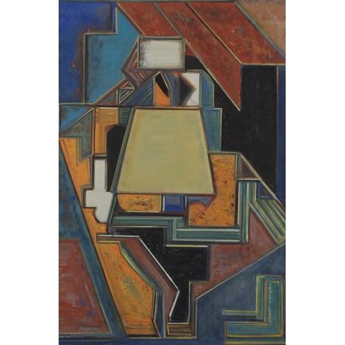 1241 - Attributed to Mauro Reggiani 1956 - Abstract composition, geometric shapes, oil on board, inscribed ... 