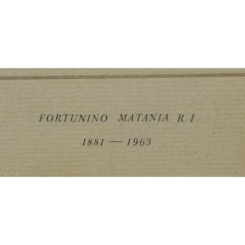 1273 - Fortunino Matania RI - Top half portrait of a gentleman, pencil drawing, inscribed verso, mounted an... 