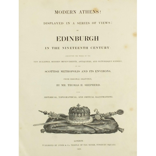 259 - Edinburgh in the 19th century, hardback book with historical topographical and critical illustration... 