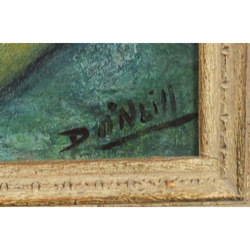 1174 - Seated sailor, oil onto canvas, bearing a signature D O'Neill, framed, 45cm 34cm